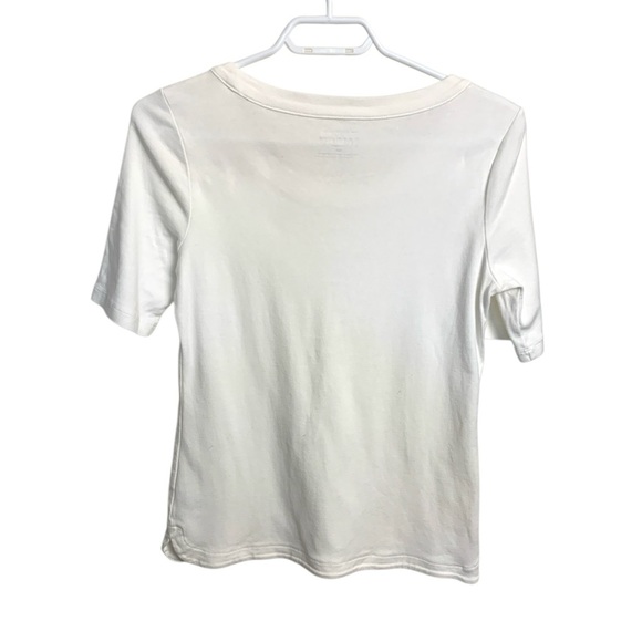 Talbots Petite Bright White 100% Pima Cotton T Shirt - Picture 2 of 12